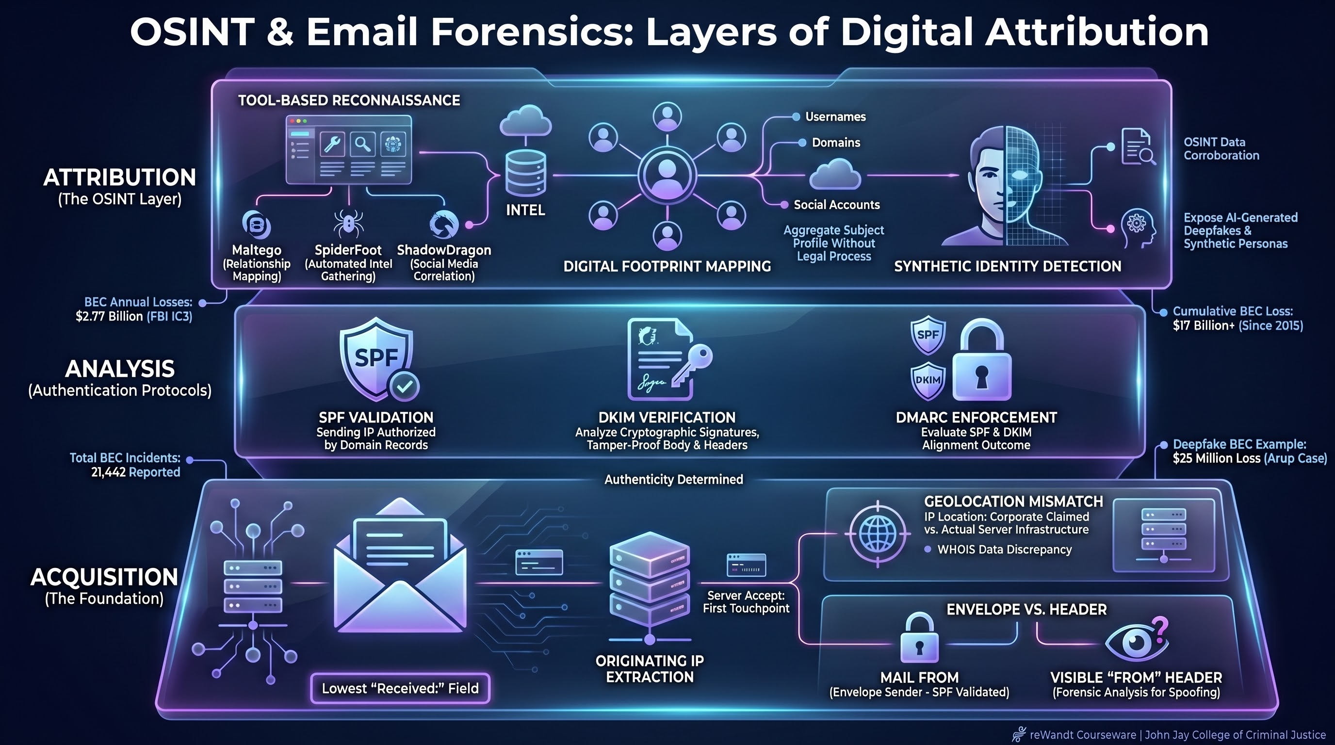 Email Forensics & OSINT: Header Tracing, SPF/DKIM & CFAA